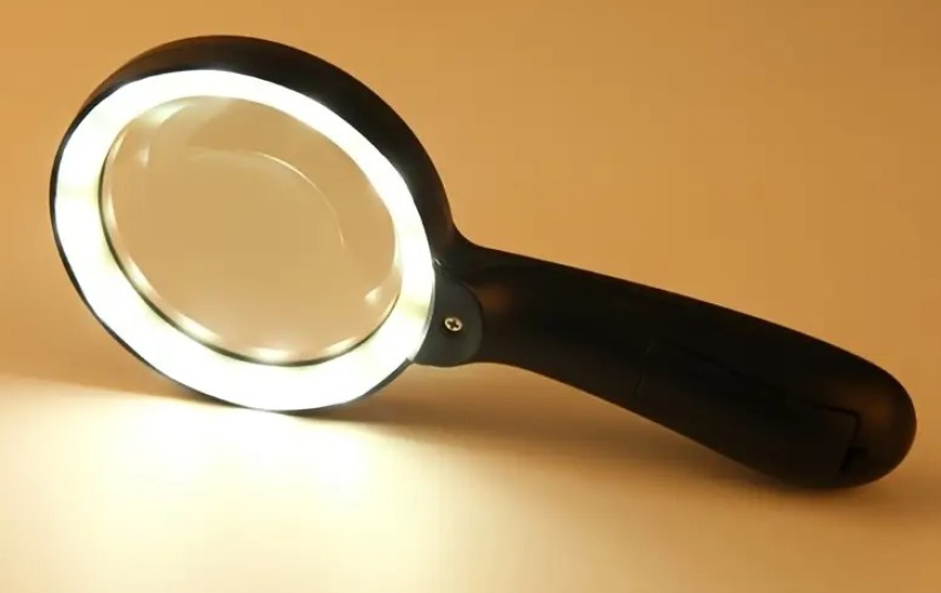 LED-Leuchtlupe, 10fach Vergrösserung mit 12 LEDs beleuchtet